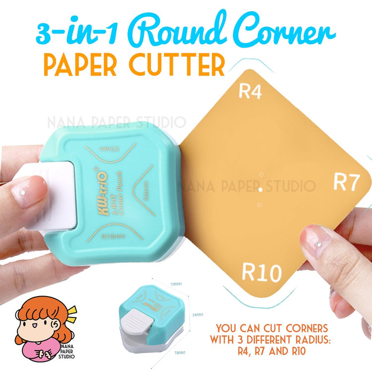 🇸🇬 3 in 1 Round Corner Paper Cutter 1 PC