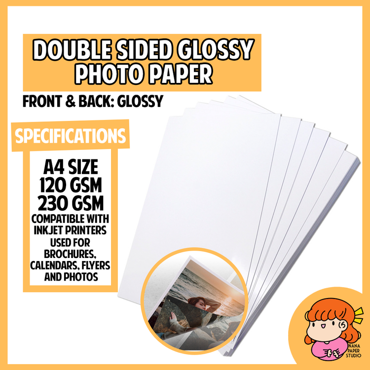 🇸🇬 Double sided Glossy Inkjet Photo Paper 25/50 sheets nanapaperstudio