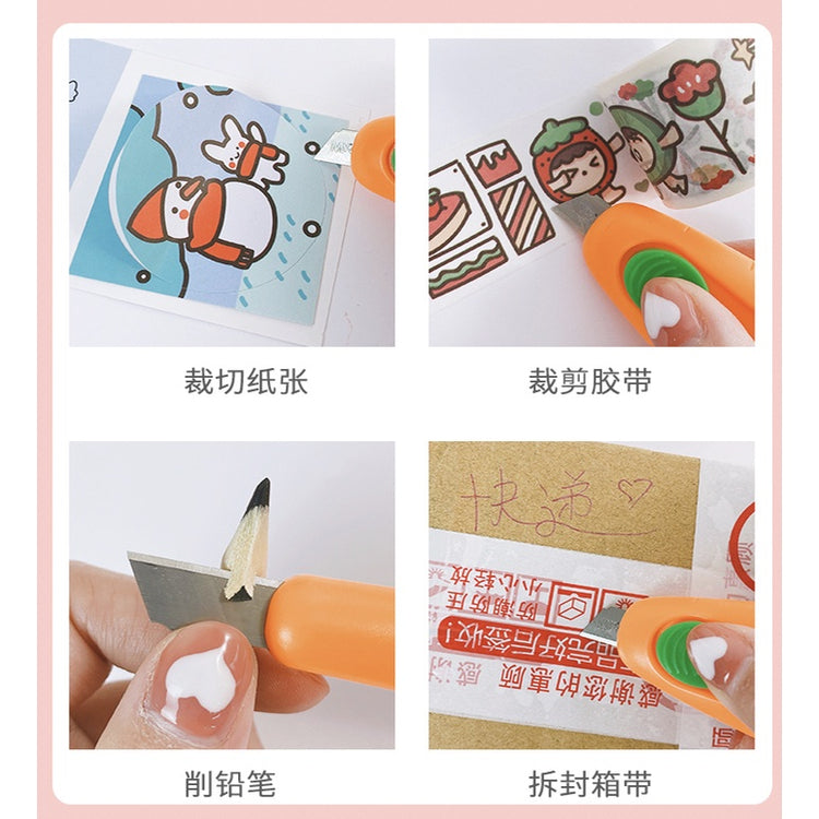 🇸🇬 Carrot Cute Portable Paper Cutter Pen Knife 1 pc