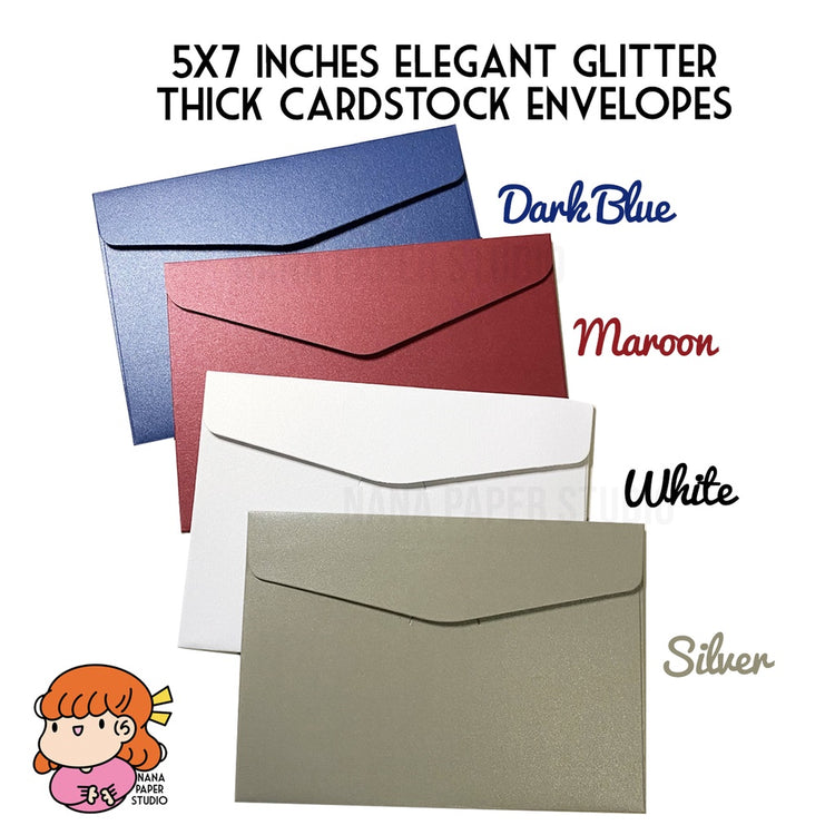 🇸🇬 Elegant Glitter Thick Envelopes nanapaperstudio