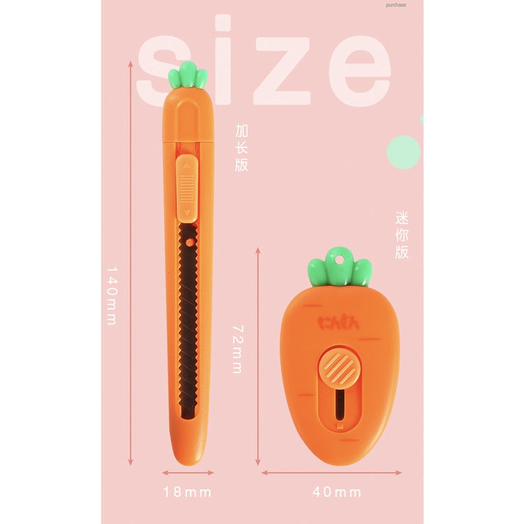 🇸🇬 Carrot Cute Portable Paper Cutter Pen Knife 1 pc