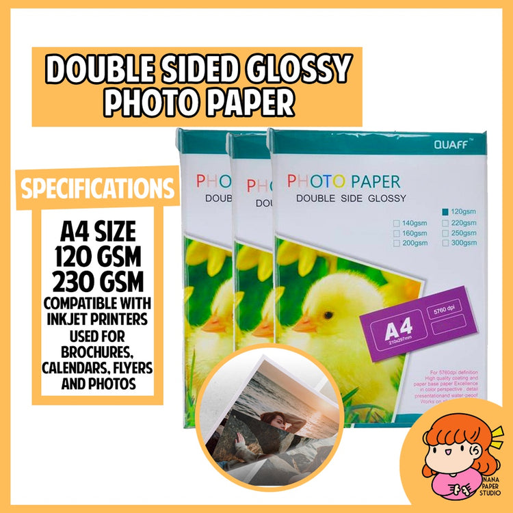 🇸🇬 Double sided Glossy Inkjet Photo Paper 25/50 sheets nanapaperstudio