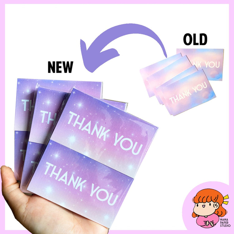 🇸🇬45pcs Pastel Galaxy Themed Thank You Card nanapaperstudio