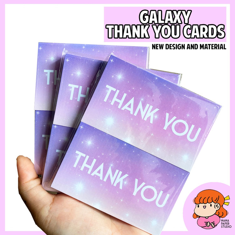 🇸🇬45pcs Pastel Galaxy Themed Thank You Card nanapaperstudio