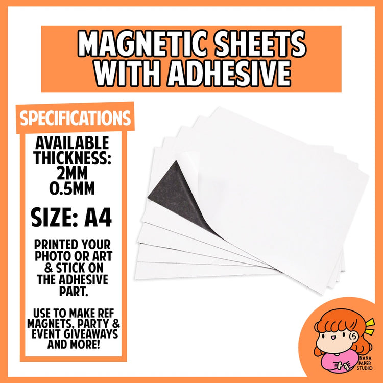 🇸🇬 A4 Magnetic Sheets with Adhesive DIY Ref Magnet 1 Sheets