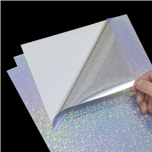 🇸🇬 A4 Vinyl Holographic Metallic Silver Gold Inkjet Laser Sticker Paper