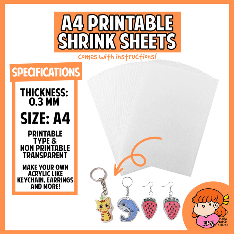 🇸🇬 Printable Shrinky Shrink Sheets Film Paper 1 PC