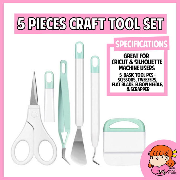 🇸🇬 5 Pieces Basic Craft Tool Set for Cutting Machine Vinyl Crafts Accessories