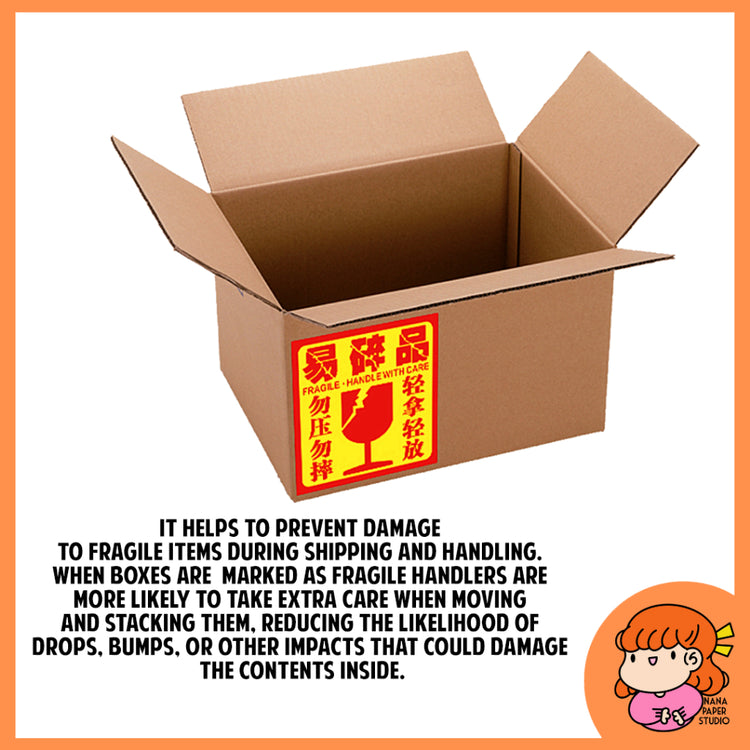 🇸🇬 Fragile Handle With Care Stickers for Parcel Packaging Box Supplies Nana Paper Studio