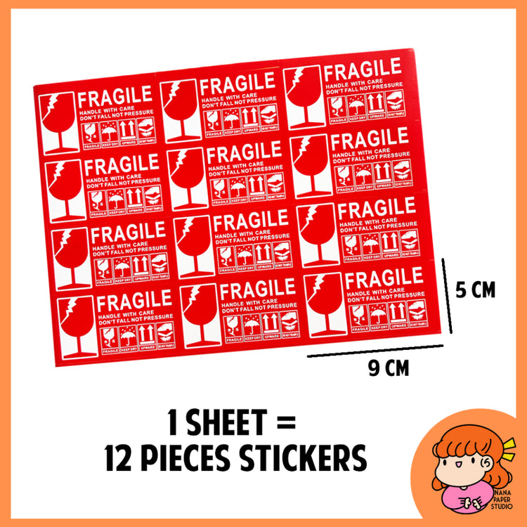 🇸🇬 Fragile Handle With Care Stickers for Parcel Packaging Box Supplies Nana Paper Studio