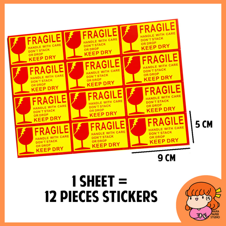 🇸🇬 Fragile Handle With Care Stickers for Parcel Packaging Box Supplies Nana Paper Studio