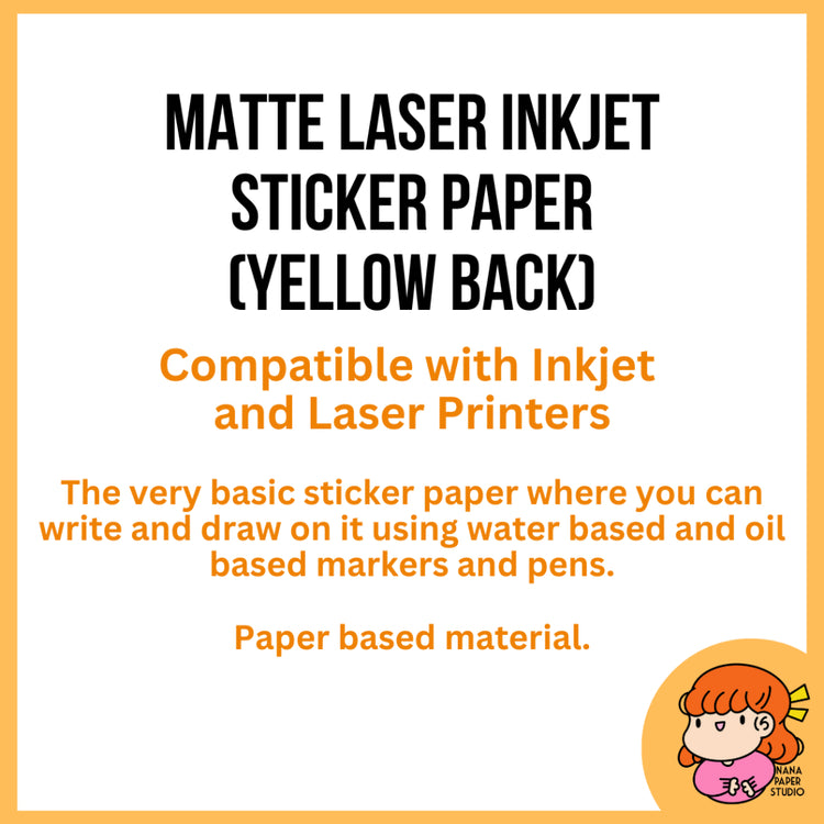 🇸🇬 Sticker Paper A4 Size Waterproof Vinyl Glossy Matte Adhesive FREE NORMAL MAIL nana paper studio