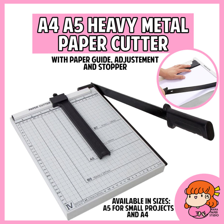 🇸🇬 A4 A5 Heavy Metal Paper Cutter Guillotine Trimmer Sturdy with Adjustment Stopper 1 PC