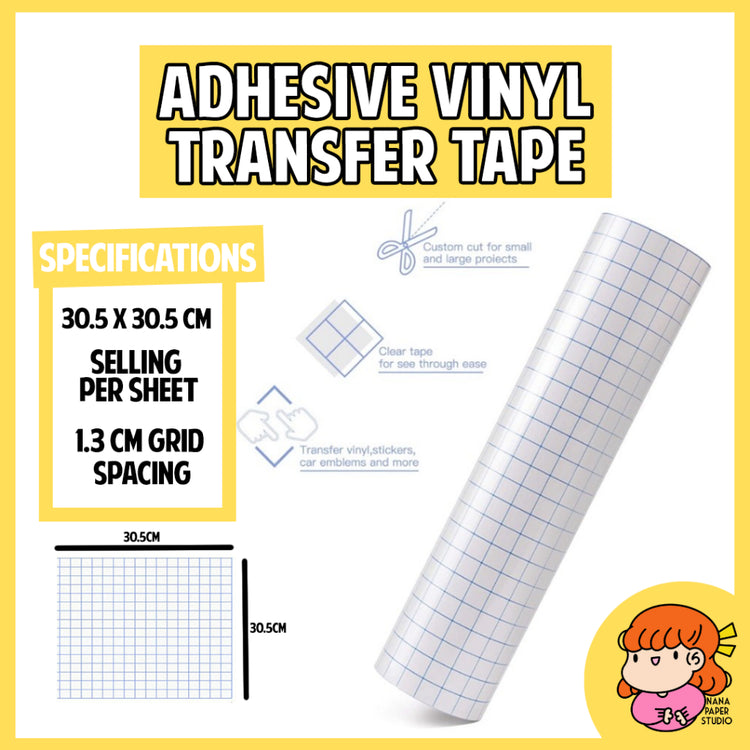 🇸🇬 Adhesive Vinyl Transfer Tape for Decals Transfer Paper DIY Hobby Craft Circut Cameo Art Material Project