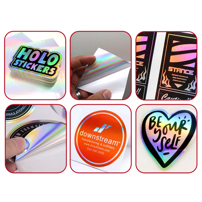 Sticker Gold Ink 🇸🇬 A4 Vinyl Holographic Metallic Silver Gold Inkjet Laser Sticker Paper