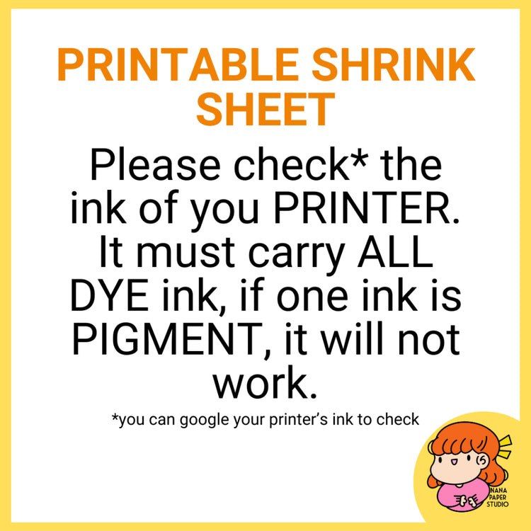 🇸🇬 Printable Shrinky Shrink Sheets Film Paper 1 PC