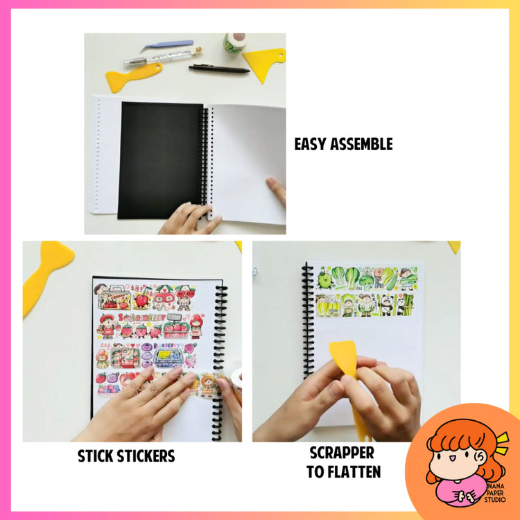 🇸🇬 A5 Blank Sticker Book Album Collection for Stickers Storage Collection 40 Pages Nana Paper Studio