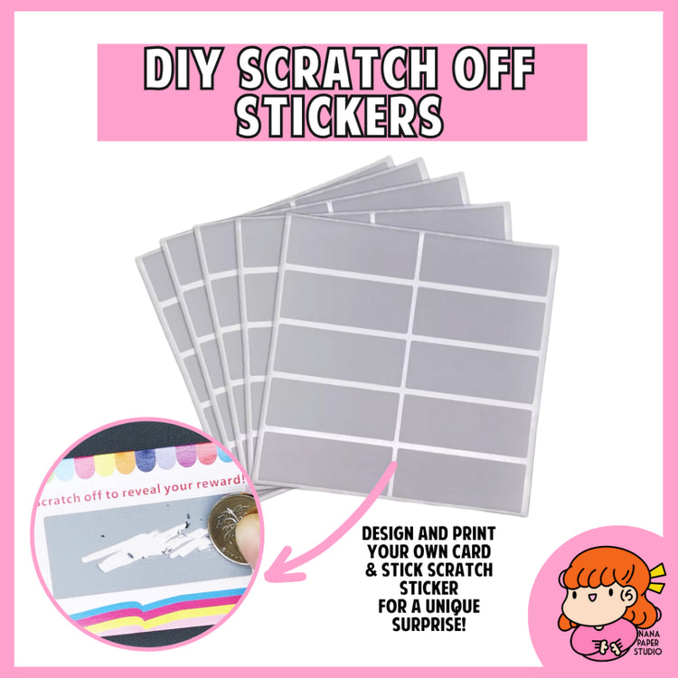 🇸🇬 DIY Scratch Off Sticker Labels for Lucky Draw Card Greeting Card Surprise Gift Nana Paper Studio