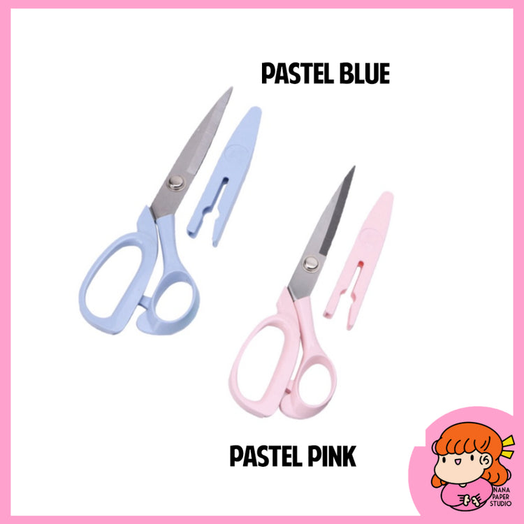 🇸🇬 Pastel Sharp Scissors with Cap for Paper Cardstock Felt Cloth Fabric Leather Nana Paper Studio