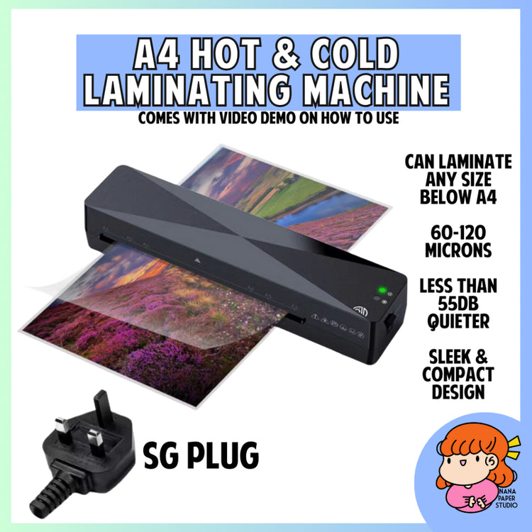 🇸🇬 A4 Lamintor Laminating Machine Hot and Cold for Home Office Projects Nana Paper Studio