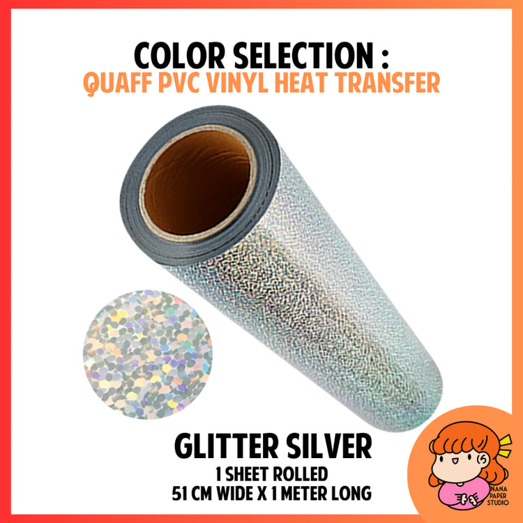 QUAFF KOREA Metallic Holographis Heat Transfer Vinyl Decal 1 METER for T shirts Mugs Nana Paper Studio