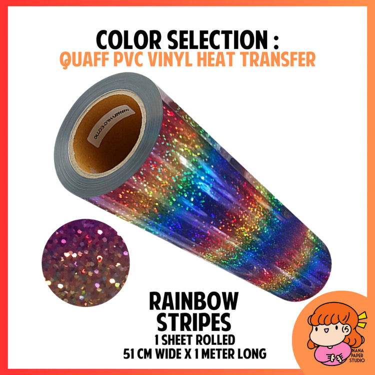 QUAFF KOREA Metallic Holographis Heat Transfer Vinyl Decal 1 METER for T shirts Mugs Nana Paper Studio