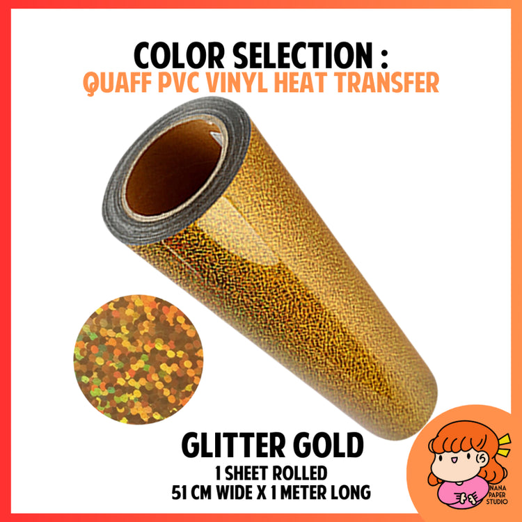 QUAFF KOREA Metallic Holographis Heat Transfer Vinyl Decal 1 METER for T shirts Mugs Nana Paper Studio