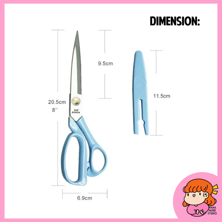 🇸🇬 Pastel Sharp Scissors with Cap for Paper Cardstock Felt Cloth Fabric Leather Nana Paper Studio