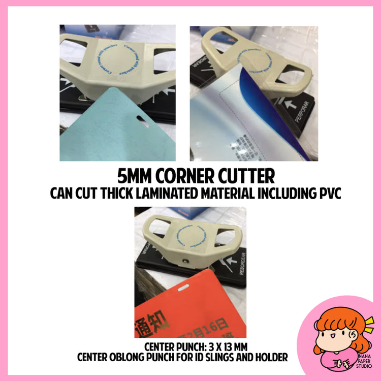 🇸🇬 2 in 1 Heavy Duty ID Card Puncher Corner Cutter for Thick Materials Nana Paper Studio