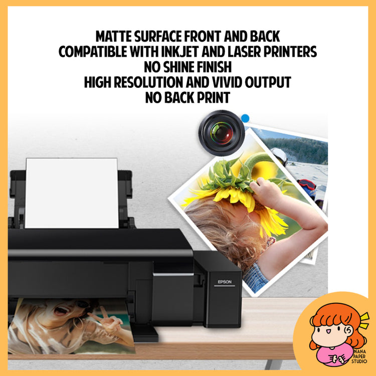 🇸🇬 Matte Inkjet Printable Photo Paper 20 Sheets