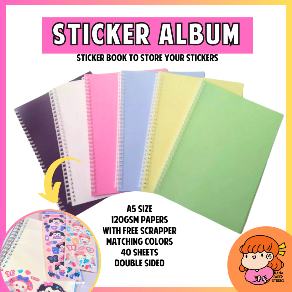 πΈπ¬ A5 Blank Sticker Book Album Collection for Stickers Storage ...