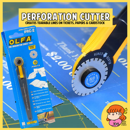 🇸🇬 Perforation Cutter for Paper Tickets Project Cardstock 18MM