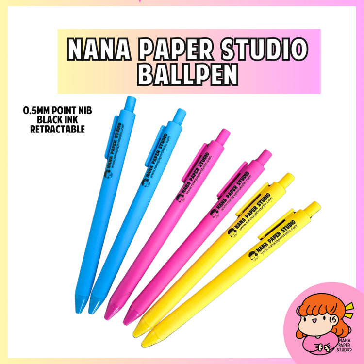 🇸🇬 Nana Paper Studio Ballpen Ball Point Black Ink 0.5 mm