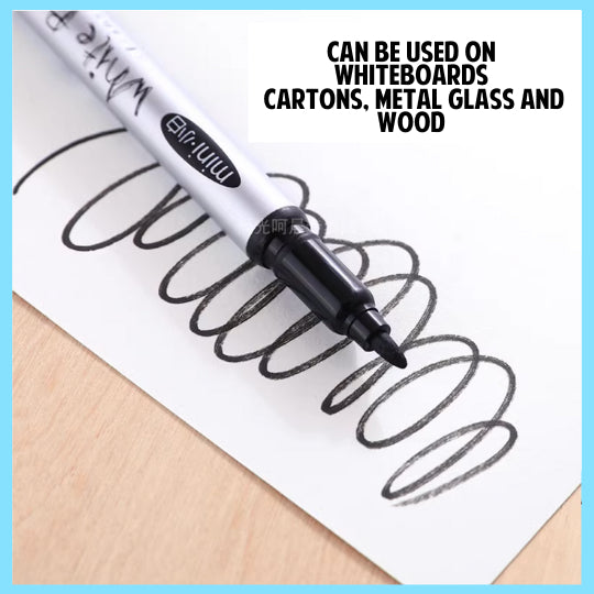 🇸🇬 Whiteboard Marker - Erasable in Glass Board Wood 1.0 MM Tip Thin Pen