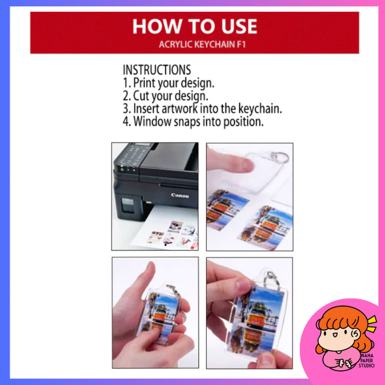🇸🇬 Wholesale DIY Blank Square Keychain Acrylic Photo Insert