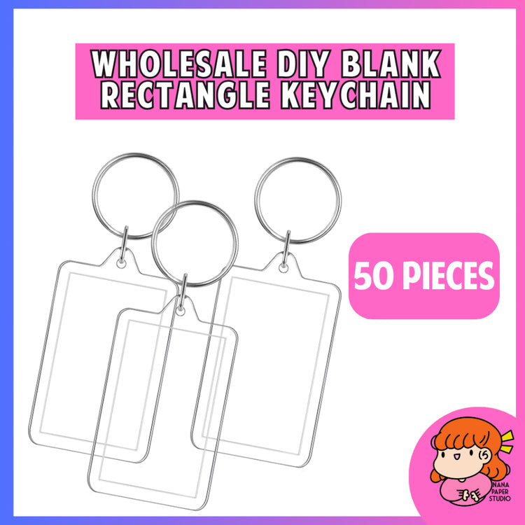 🇸🇬 Wholesale DIY Blank Rectangle Keychain Acrylic Photo Insert