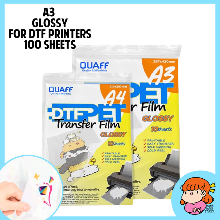 🇸🇬 A3 A4 QUAFF Direct To Film Matte PET Film DTF Film 100 sheets