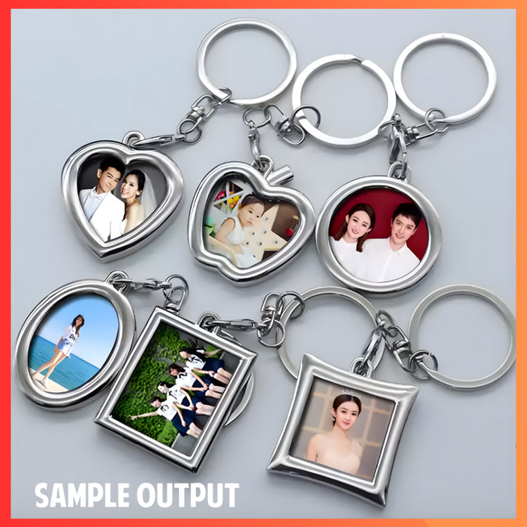 🇸🇬 DIY Metal Photo Insert Frame Picture Holder Car Key Chain Gift Keyring