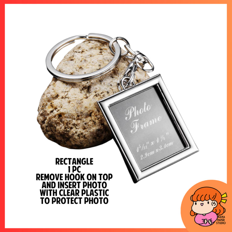 🇸🇬 DIY Metal Photo Insert Frame Picture Holder Car Key Chain Gift Keyring