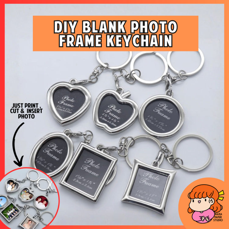 🇸🇬 DIY Metal Photo Insert Frame Picture Holder Car Key Chain Gift Keyring