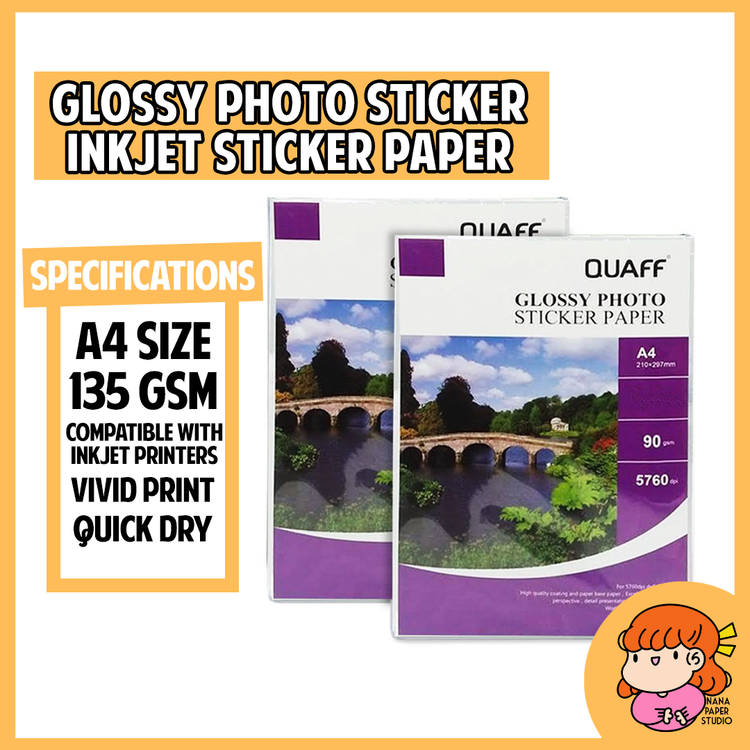 🇸🇬 Glossy Inkjet Photo Sticker Paper Nana Paper Studio